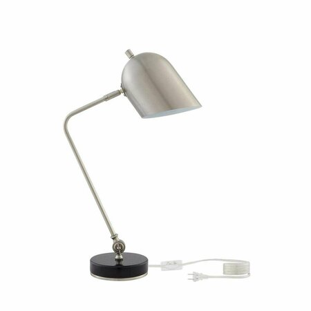 POSH LIVING Craig Marble Stone Base & Metal Table Lamp, Stainless Steel LA442-24STS-UE